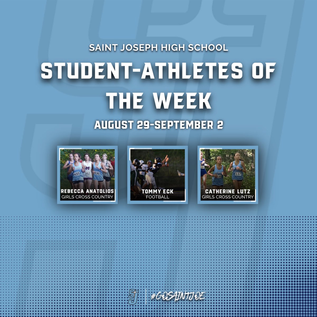 Congratulations to our Student-Athletes of the Week for August 29-September 2, Rebecca Anatolios, Tommy Eck, and Catherine Lutz.