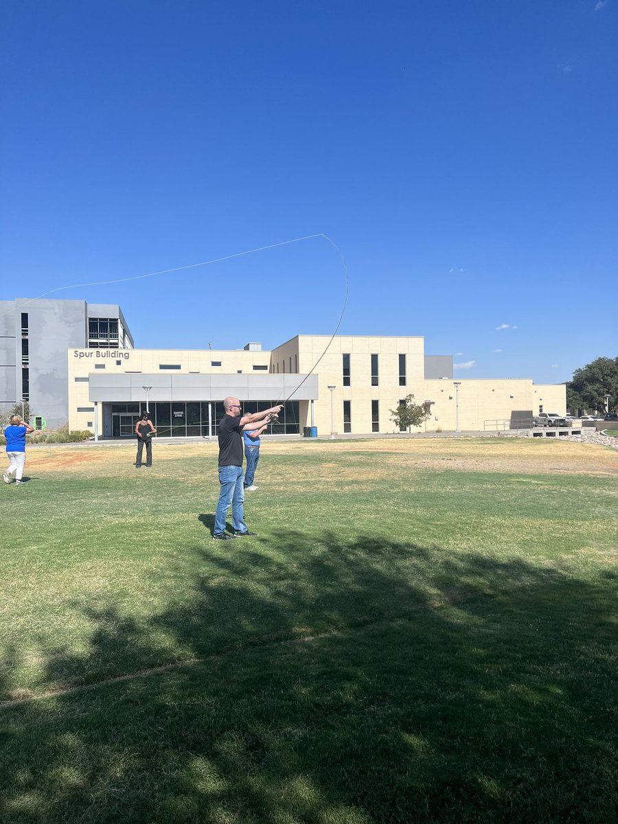 AllystairJones's tweet photo. Steven won the cup for the longest cast with a fly pole.
#ocplc #odessacollege #tweetoc https://t.co/KrdBVz0pV8