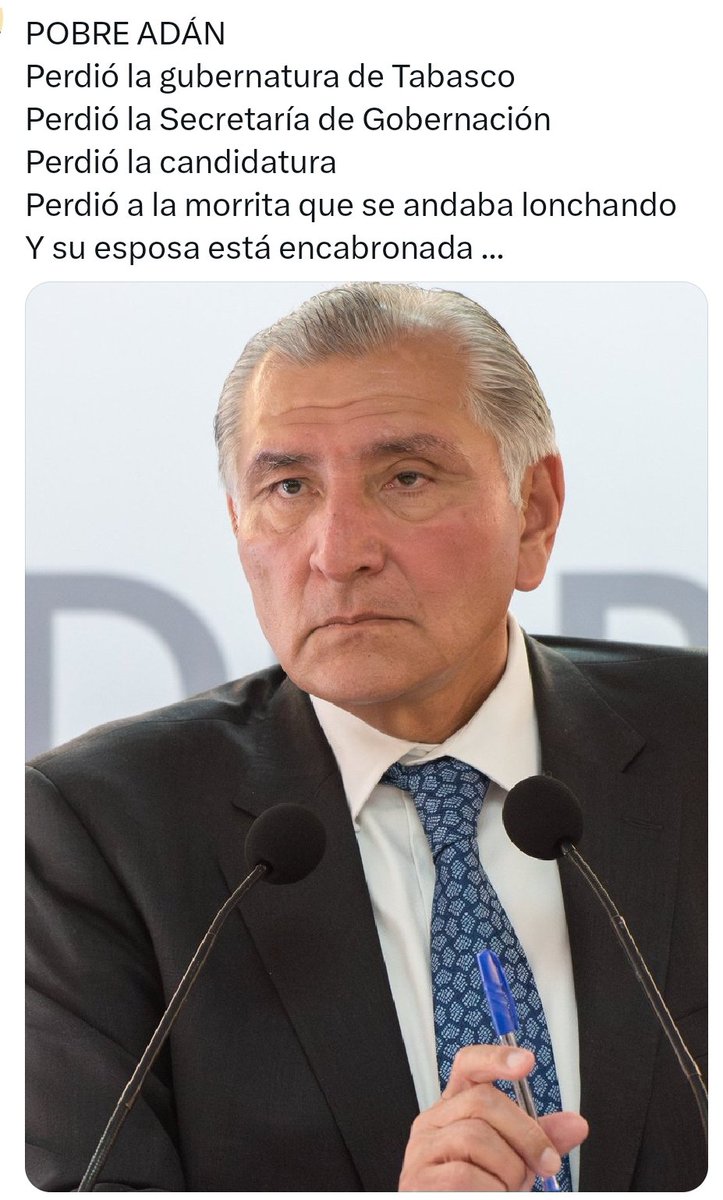 BenditasRS's tweet photo. Todos preocupados por @m_ebrard y no se han puesto a pensar en el pobre de @adan_augusto https://t.co/qt4usHSN96