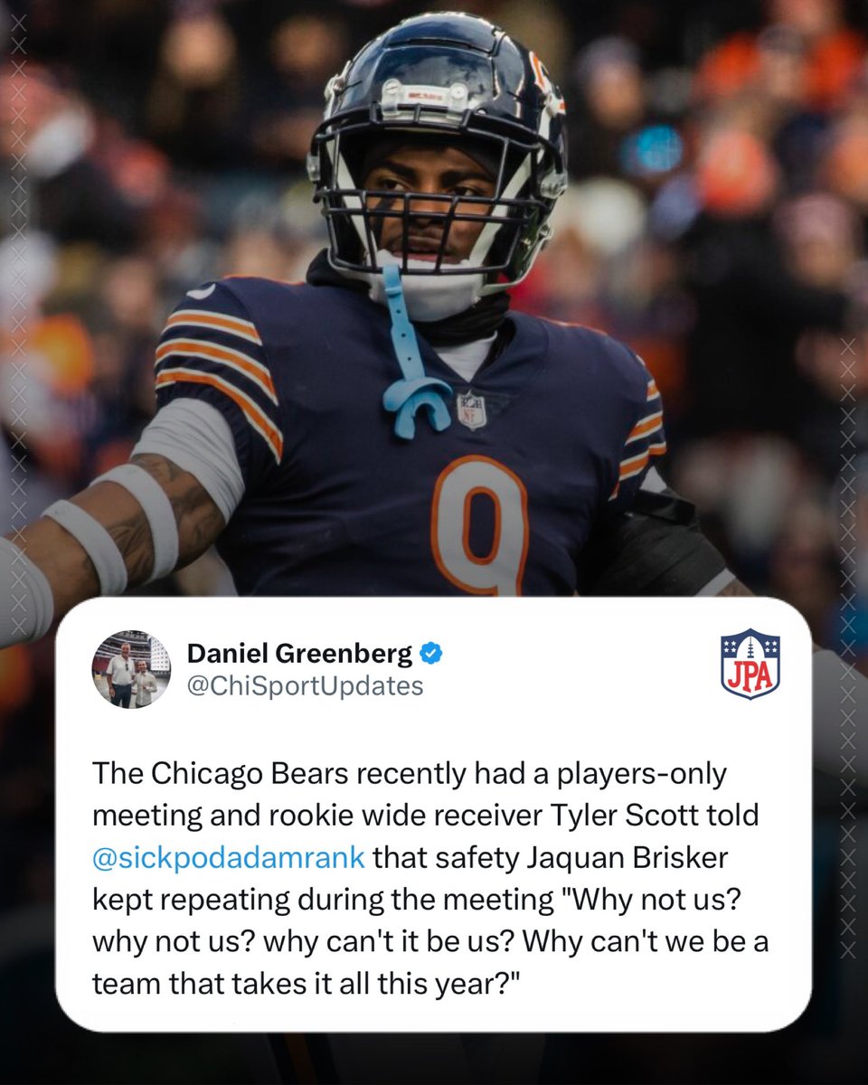 jasrifootball's tweet photo. #Bears safety Jaquan Brisker: “Why not us? https://t.co/JD7HygBlMk