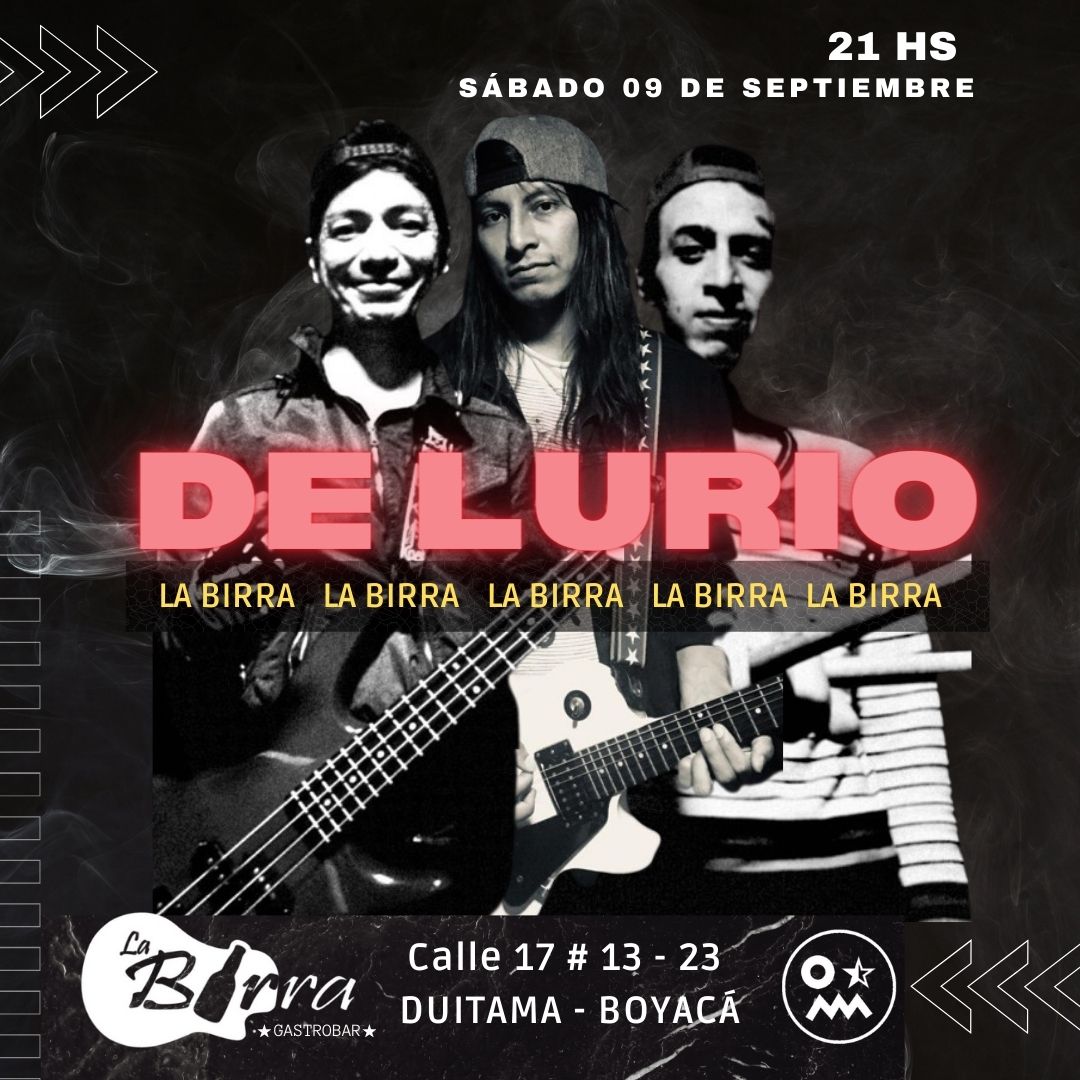 lurio_de's tweet photo. Hey, que tal amigos, como va esa tarde, queremos invitarlos a que nos acompañen este sábado, estaremos de toke en @labirragastrobar para que pasen, disfruten de un buen ambiente, buena comida, y sobre todo mucho rock. Este 9 de septiembre.  
#DeLurio #losientopresiento https://t.co/wAf1HI4rjH