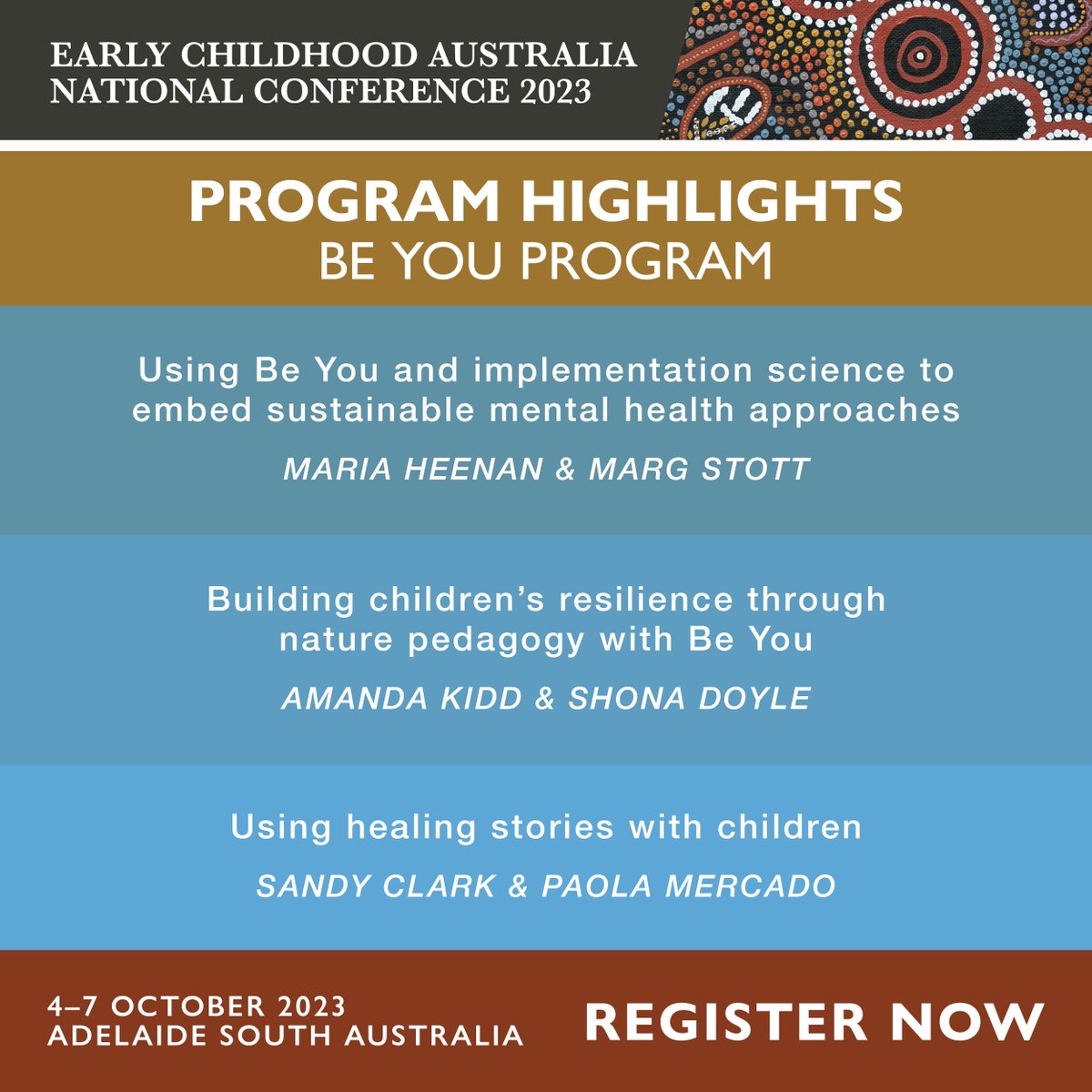 EarlyChildAust's tweet photo. Hear from the @beyou_edu_au team across a variety of sessions at the upcoming ECA National Conference.

Register now: https://t.co/TLavaykKL3

#ECAConference https://t.co/kSm3E6c5zY
