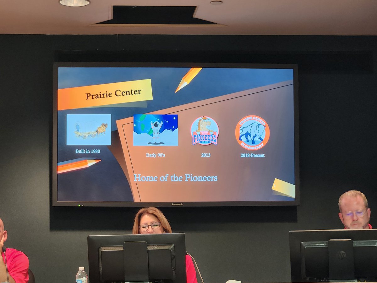 DrJillSmith's tweet photo. Prairie Center Elementary is the spotlight tonight at our Olathe Board Meeting!  Thank you Sean Bohon, Principal, for sharing about PC and the Bisons!  Amazing staff, students &amp; parents ❤️ #opsforwardtogether, @olatheschools, @PCPioneers https://t.co/nPQNwiDDZx