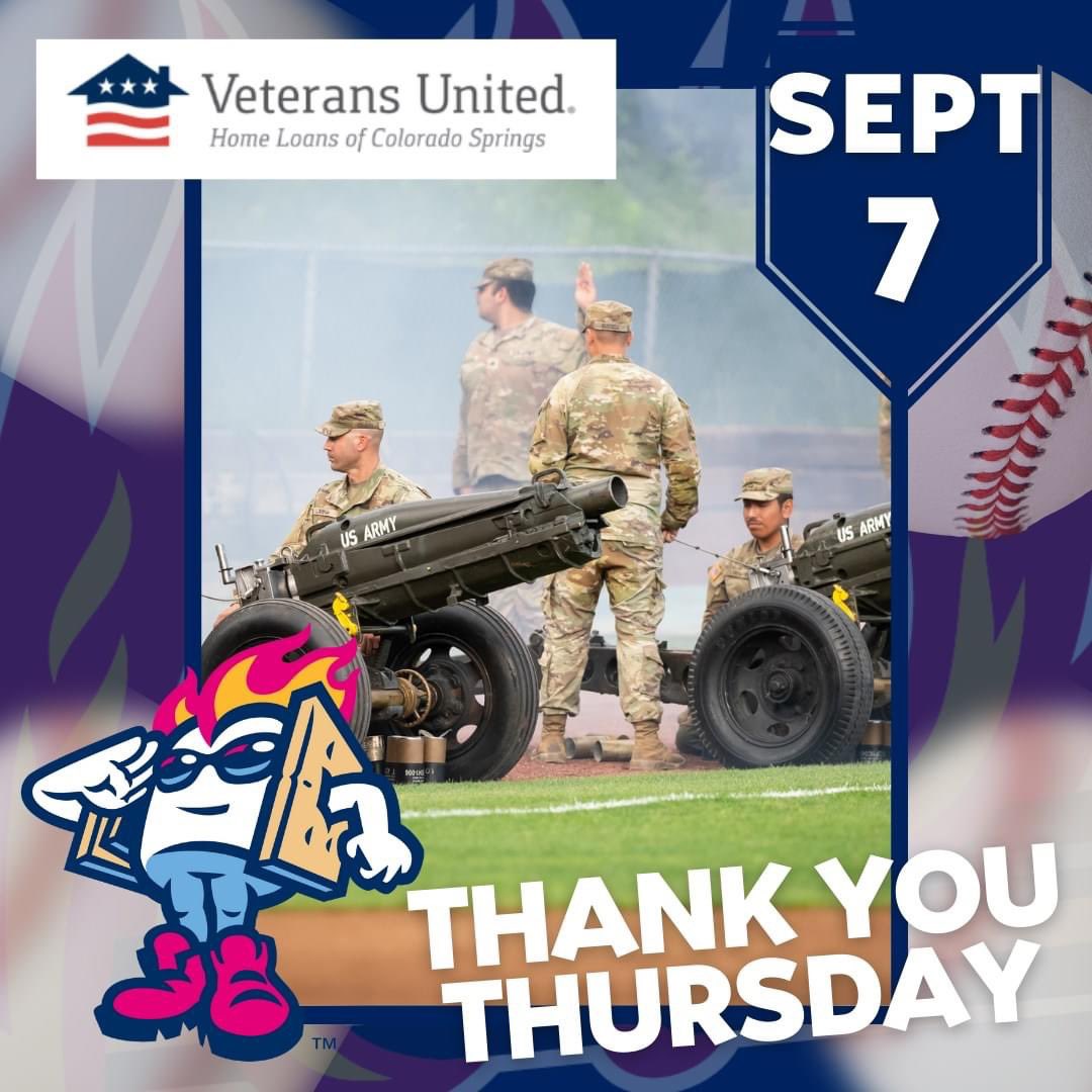 VibesBaseball's tweet photo. Show your Military ID at the Box Office to claim your free tickets!

⏰ 6:35 PM
🆚 GJJ
🎟 https://t.co/AxVy0CegDS
📺 https://t.co/dlOuLy96IS
🎙 https://t.co/86RjmcRr3L

#vibesbaseball #goodvibes #coloradosprings https://t.co/HQ1Hwmzdzk