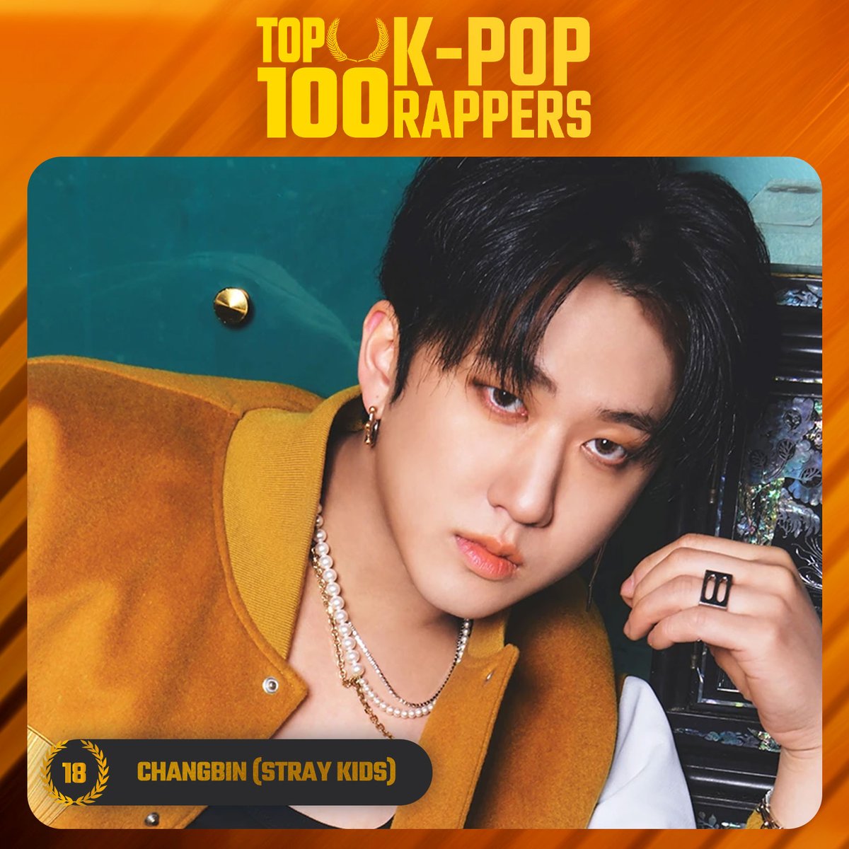 TOP100KPOP's tweet photo. TOP 100 – K-POP RAPPERS

#18 Changbin (#STRAYKIDS)

Congratulations! 🎉 https://t.co/falc7zQD2u