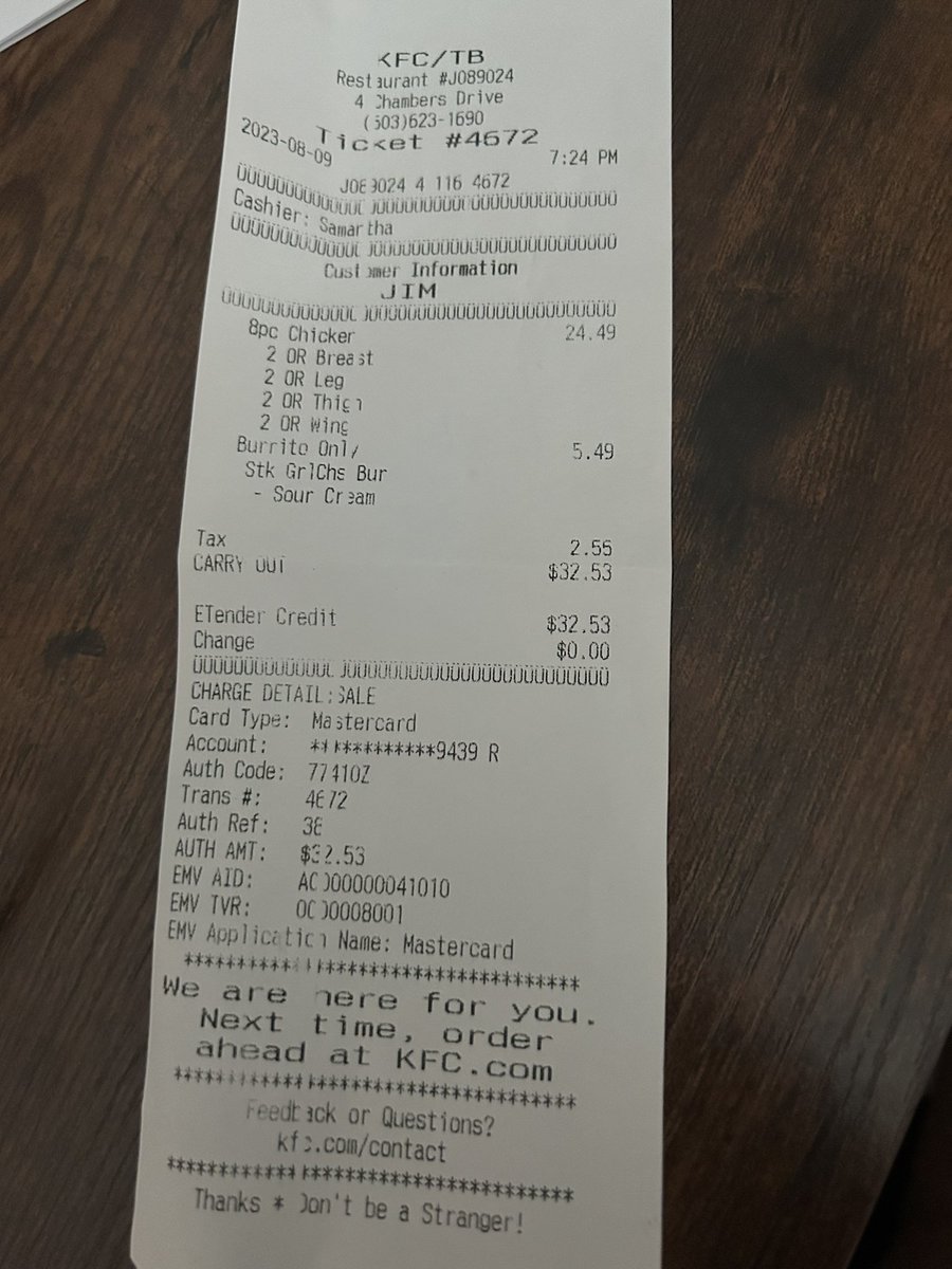 Utpharmdoc's tweet photo. @kfc Your Hooksett store is charging more what is priced in the menu. Extra $2.50 for 8 pieces chicken only. Very dishonest practice. They refused to provide a refund @WMUR9 @UnionLeader @NashuaTelegraph https://t.co/by15aVaD0T