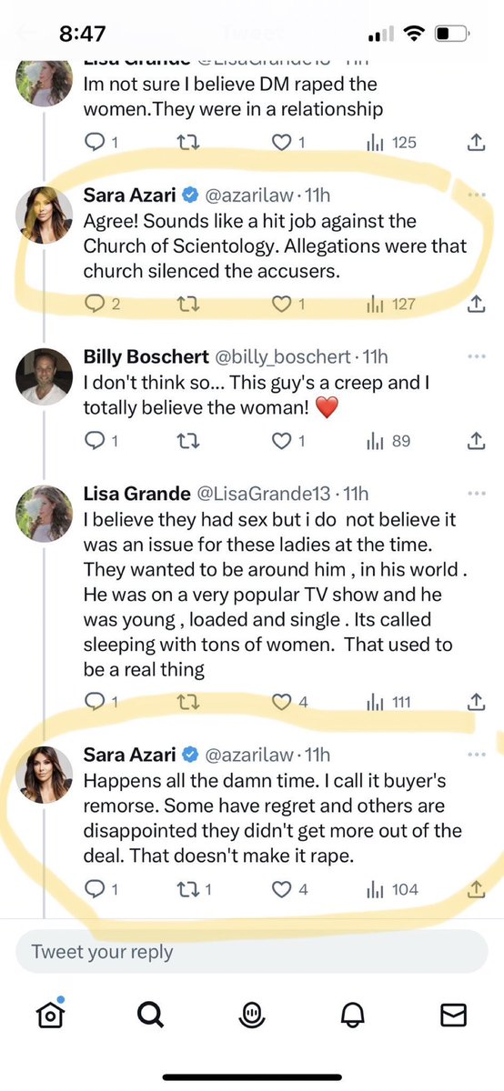 missesmysteries's tweet photo. @LeahRemini Your thoughts on these statements? I hope she’s cancelled from @NewsNation #CancelAzari #Rapeisnotbuyersremorse https://t.co/hZTykvWqyt
