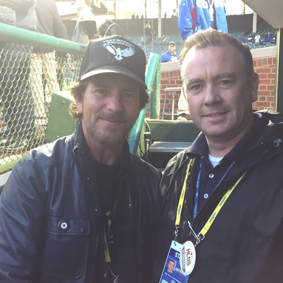NavyPierDan's tweet photo. Seeing all the Pearl Jam concert shirts along ⁦@TheMagMile⁩ today! #TBT hanging with Eddie Vedder at Wrigley in 2016!     ⁦@PearlJam⁩ ⁦@UnitedCente https://t.co/efSWh3tVoL