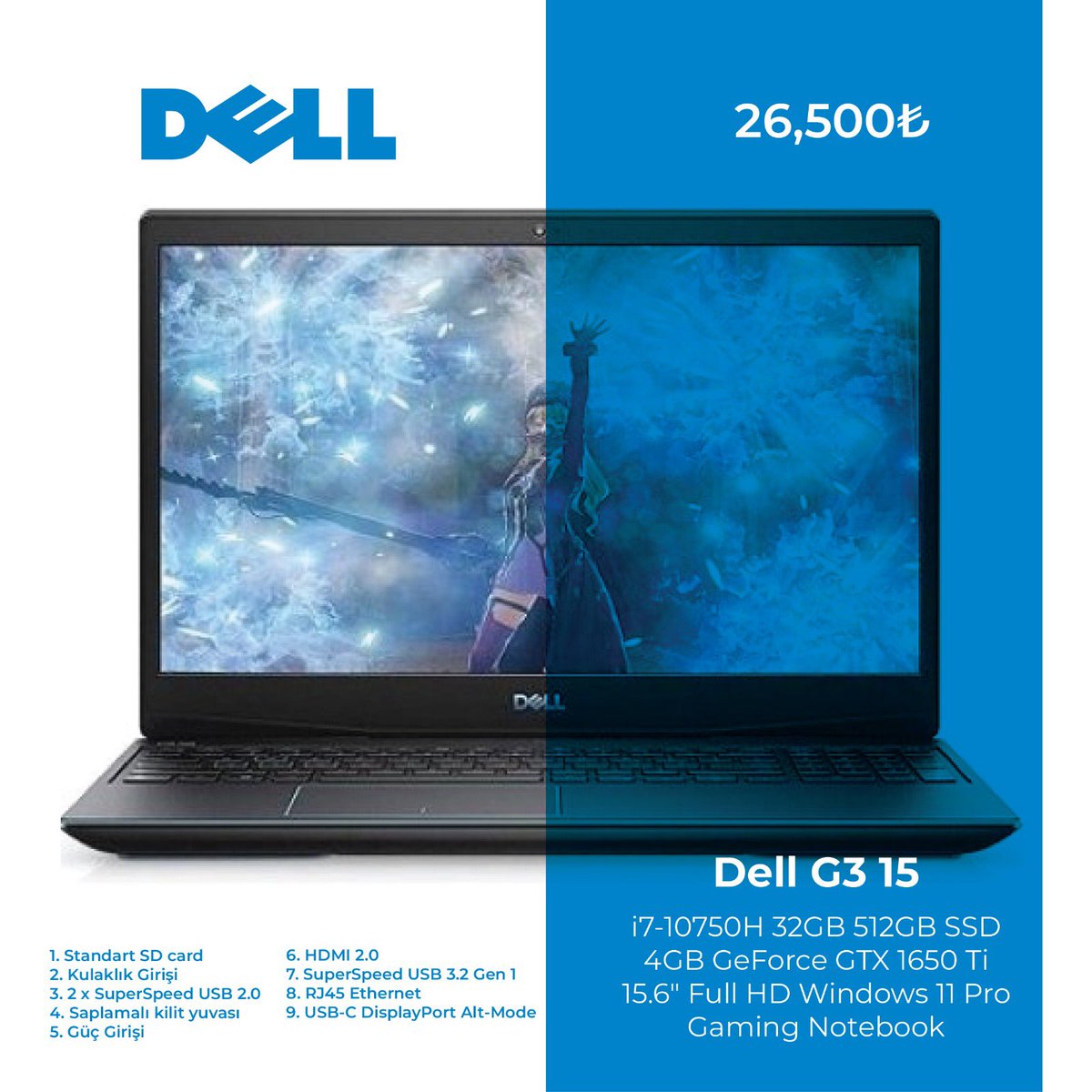 Dell G3 15
#dell #inteli7 #1650ti #bilgisayar #teknikservis #ikinciel