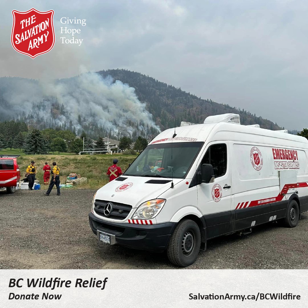 Thousands of individuals and families have been impacted by the devastating wildfires across British Columbia. Know that they are not alone. 

Make your donation now at SalvationArmy.ca/BCWildfire

#GivingHopeToday #BCWildfire