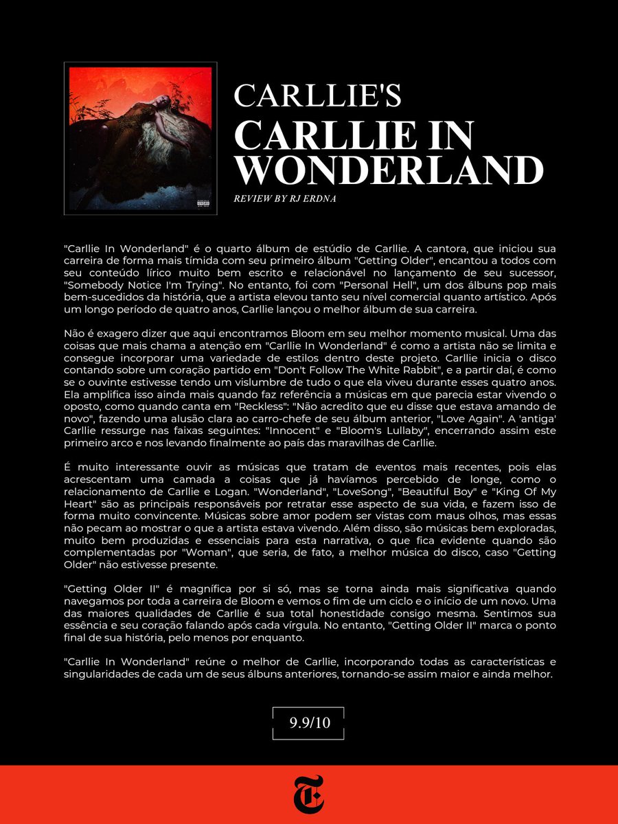 Carllie's "Carllie In Wonderland" Review
— Score: 9.9/10