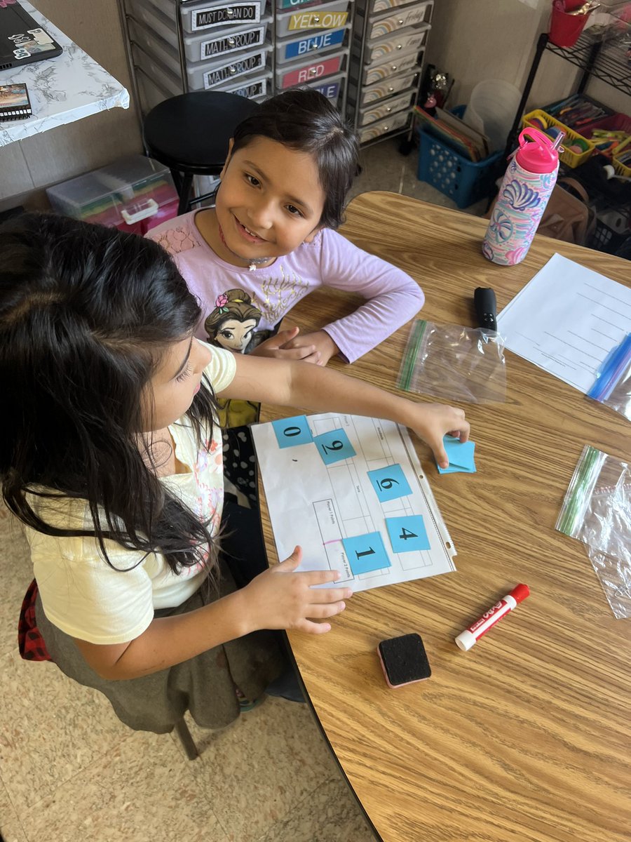 Practicing “can do” stations in math workshop- starting with place value trashcan!