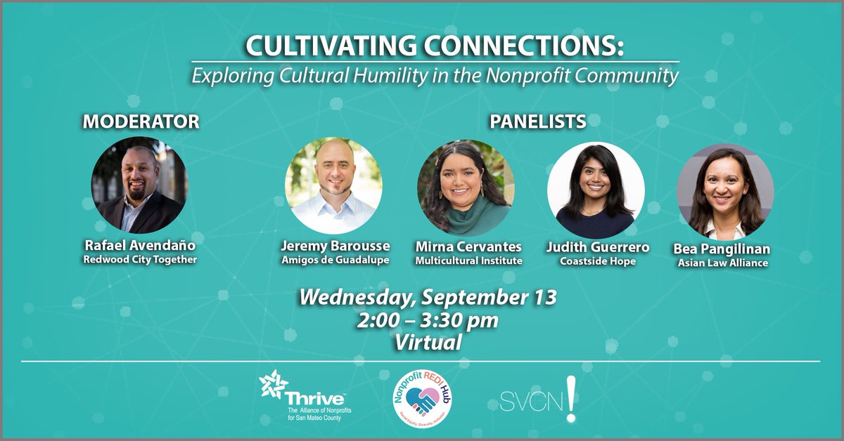 Let's dive into Cultural Humility and work towards a more inclusive community. Thrive Alliance and <a href="/SVCN/">SVCN</a> invite you for a special event on Wed, September 13, 2:00-3:30 pm. Reserve your spot now: tinyurl.com/5677dvar