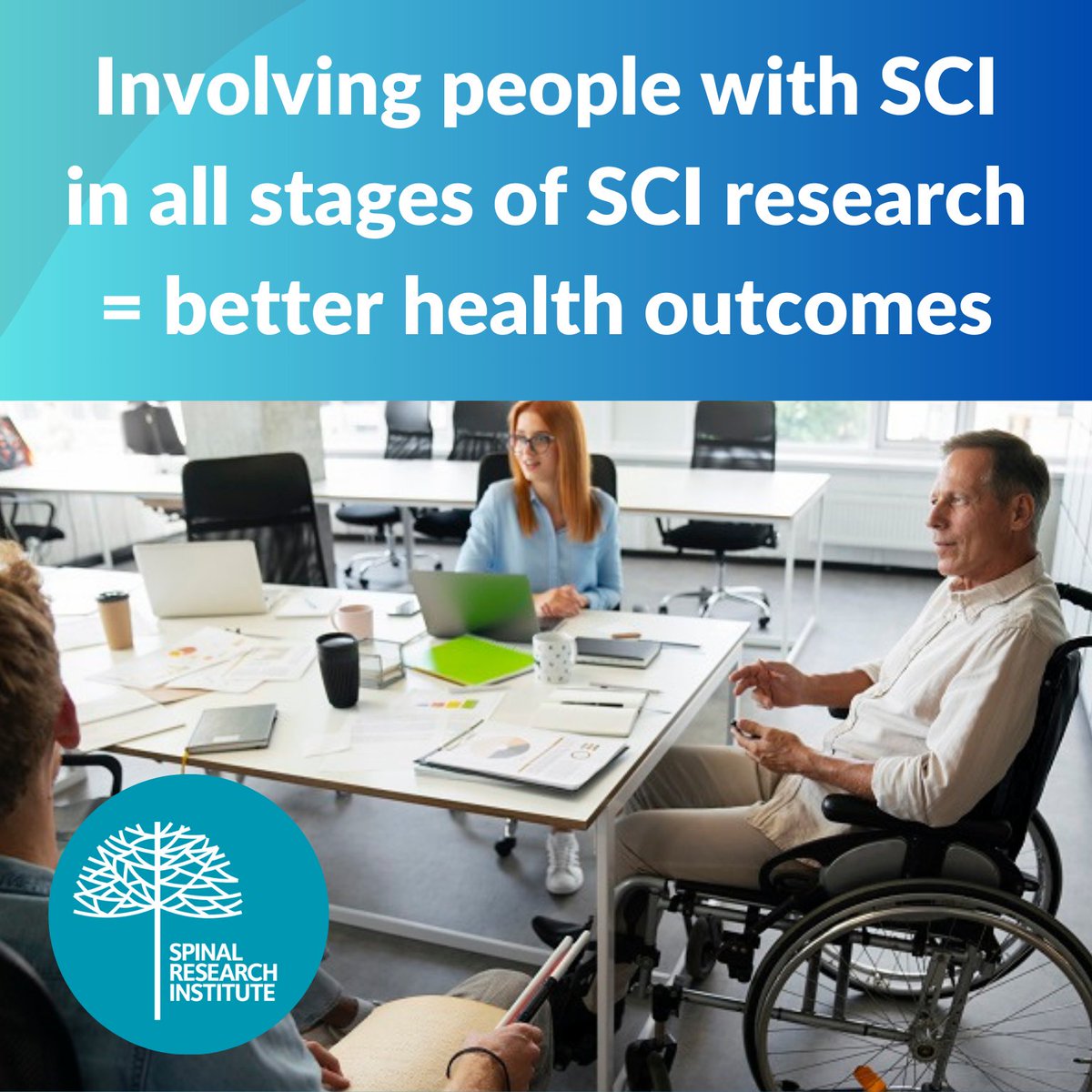 The_SRI's tweet photo. We believe that by actively involving people with spinal cord injury in research, to benefit its quality and direction, health outcomes will be greatly improved. #SCIAwarenessWeek #SCIDay2023. Learn more about our Consumer Engagement Program: https://t.co/iaGksyeI3Y https://t.co/P62VrV3O0Q