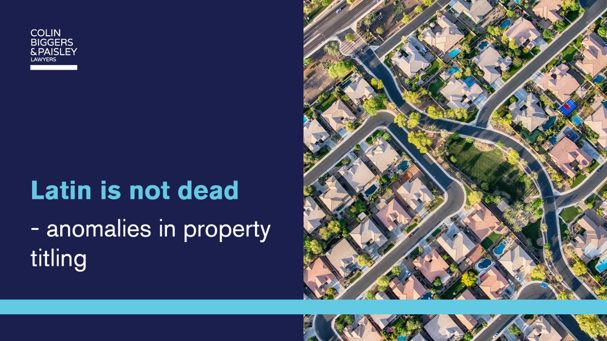 We regularly do what it takes to correct titling anomalies, however, sometimes it takes a crash course in Latin. Titling anomalies are common for faith based clients because of the longevity of their landholdings. 

We explore these anomalies further.

cbp.com.au/insights/insig…