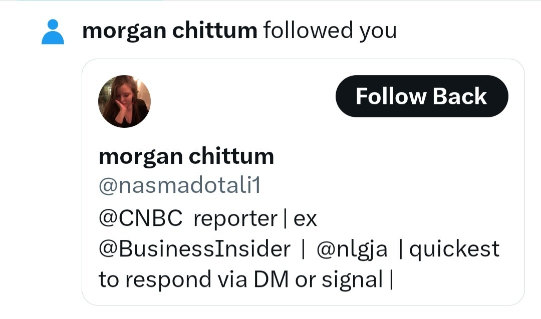 Dav_Asatryan's tweet photo. When will a bot impersonate me online? Not that I want to, but it would be a good career sign...

Here's the actual @morgan_chittum. https://t.co/VrlEmCCBKH