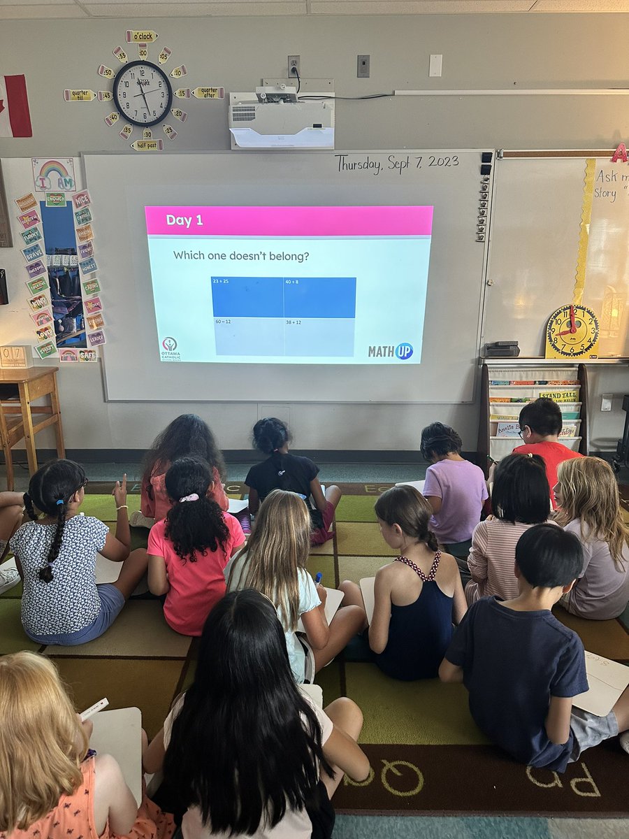 MrsPhelan2's tweet photo. Collaborating and communicating during the #First20daysofmath @StCeciliaOCSB https://t.co/3jYIVewBf6