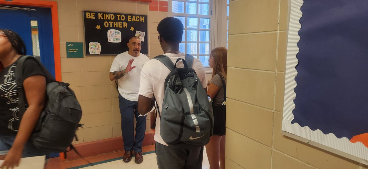 BrooklynNorthHS's tweet image. Teachers Prep and Maxwell welcoming and engaging with their students on the first day of school! #fdos