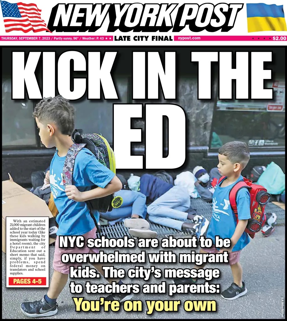 not the kind of #headlines #NewYorkCity parents want to see. #NYC #boardofeducation #MayorAdams #Schools #illegalimmigration #Children