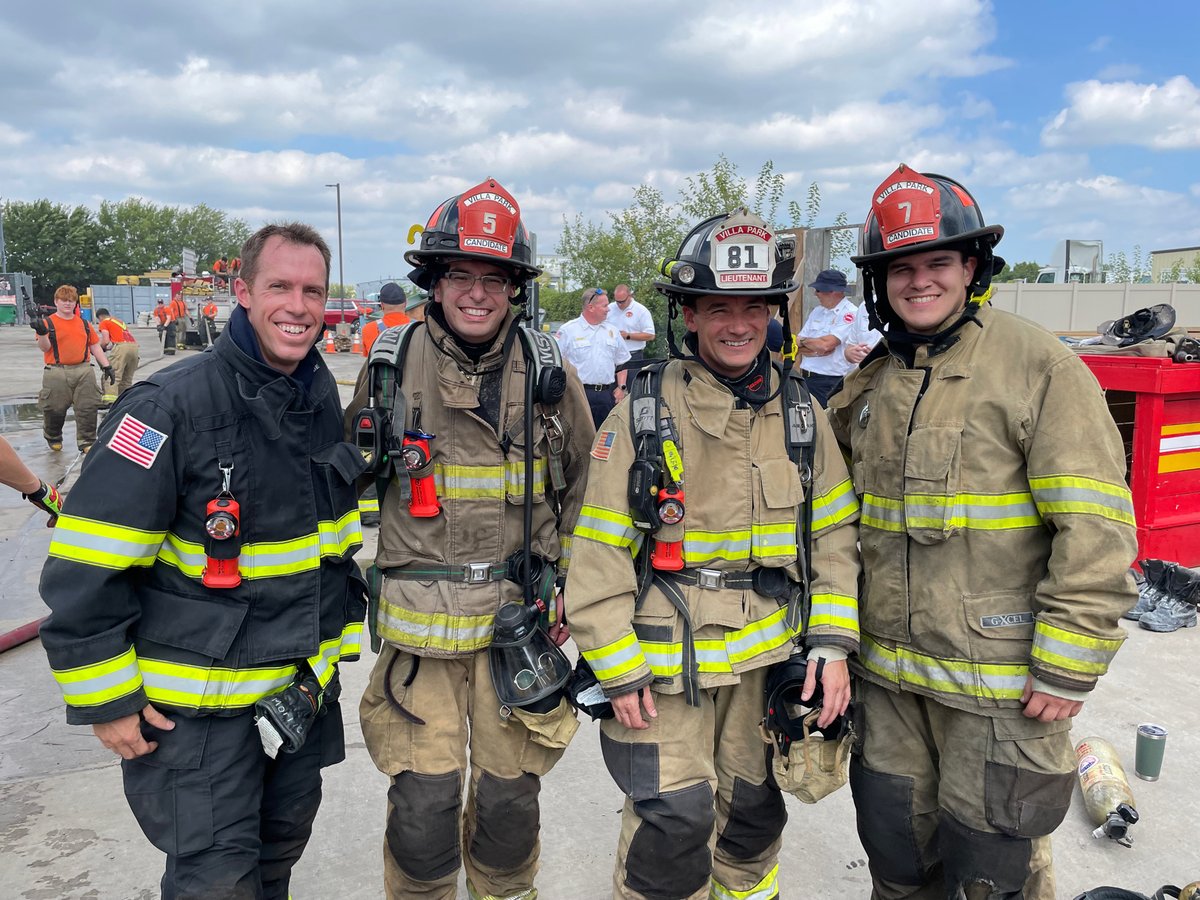 IAFF2392's tweet photo. It was Officers day down at the fire academy! Lt Reposh and Lt Morrice, as well as one of our other candidates Josh, got to visit and evaluate our candidate Cody who is hard at work learning the skills he’ll use on the job. Keep it up! https://t.co/emgmSsxK0i