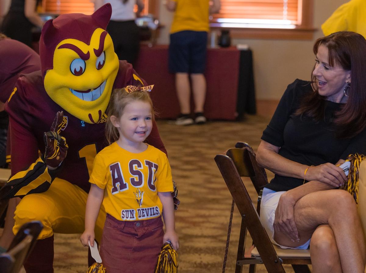ASU's tweet photo. Join @ASU_Alumni as they honor Grandparents’ Day and ASU families during "Sun Devil Generations: Grandparents Breakfast with Sparky 2023"! 🔱 🥞
Don’t miss the chance to create lasting memories for your #FutureSunDevil at this annual celebration.
Register: https://t.co/IMUHN3BDzm https://t.co/5wG56mD5UA
