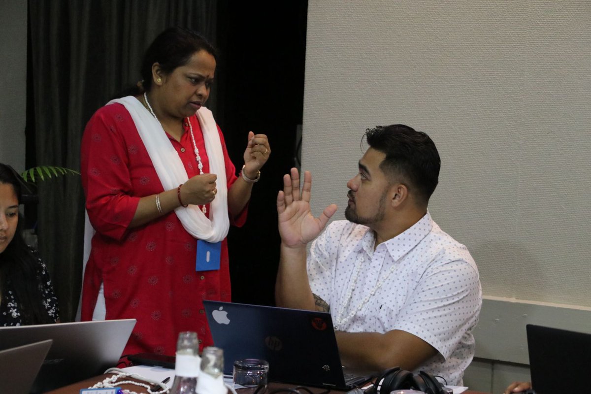 FNUFiji's tweet photo. ✅️ Health experts and academics from various Pacific Island nations in discussion at the second and final day of the College of Medicine, Nursing and Health Sciences Manuscript Writing Workshop at the Novotel Nadi Hotel.

#TeamFNU #NoquFNU #CMNHS #ManuscriptWritingWorkshop https://t.co/uUGtWEh5BG