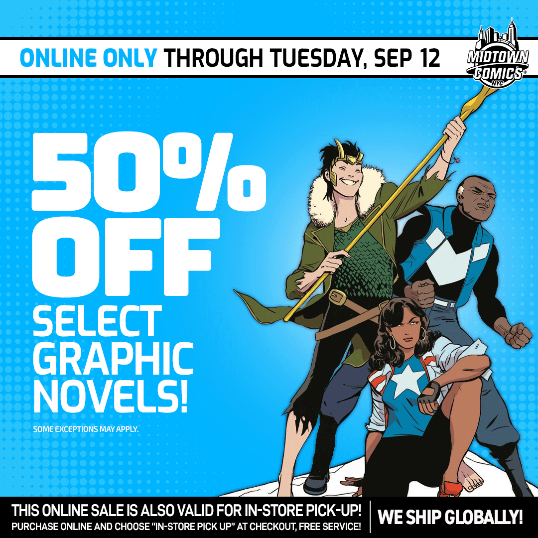 MidtownComics's tweet photo. 🍎#BacktoSchool means #backtothebooks!
How about making it some fun #comicbooks?
🛍️Shop online at #MidtownComics this week and save BIG on #GraphicNovels!
👉https://t.co/2BAPKSblyb https://t.co/IeoX2ylMRQ