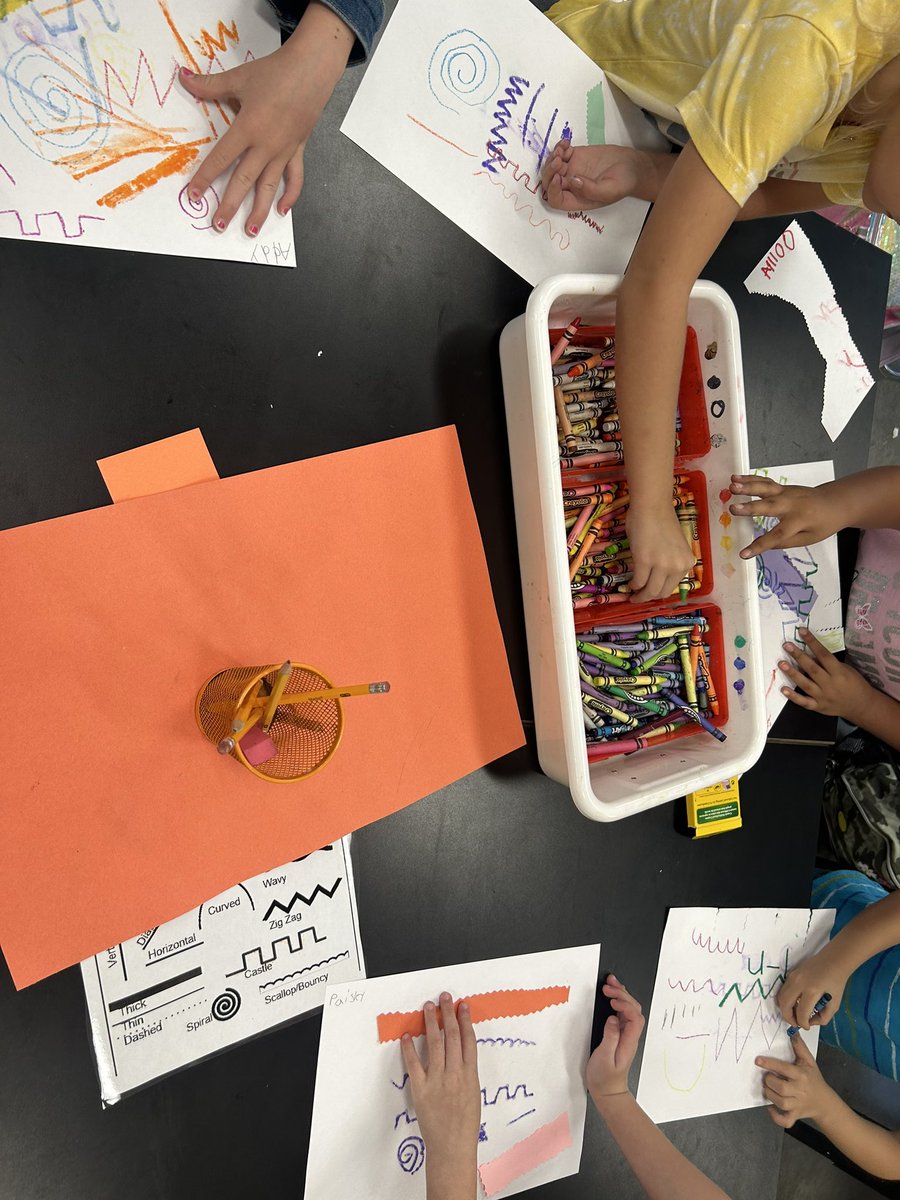 MrsNArtStudio's tweet photo. First graders created and identified different lines this week in their art studio @MedillElem @LCSGales #galesart #lines https://t.co/0kq0zKwm9W