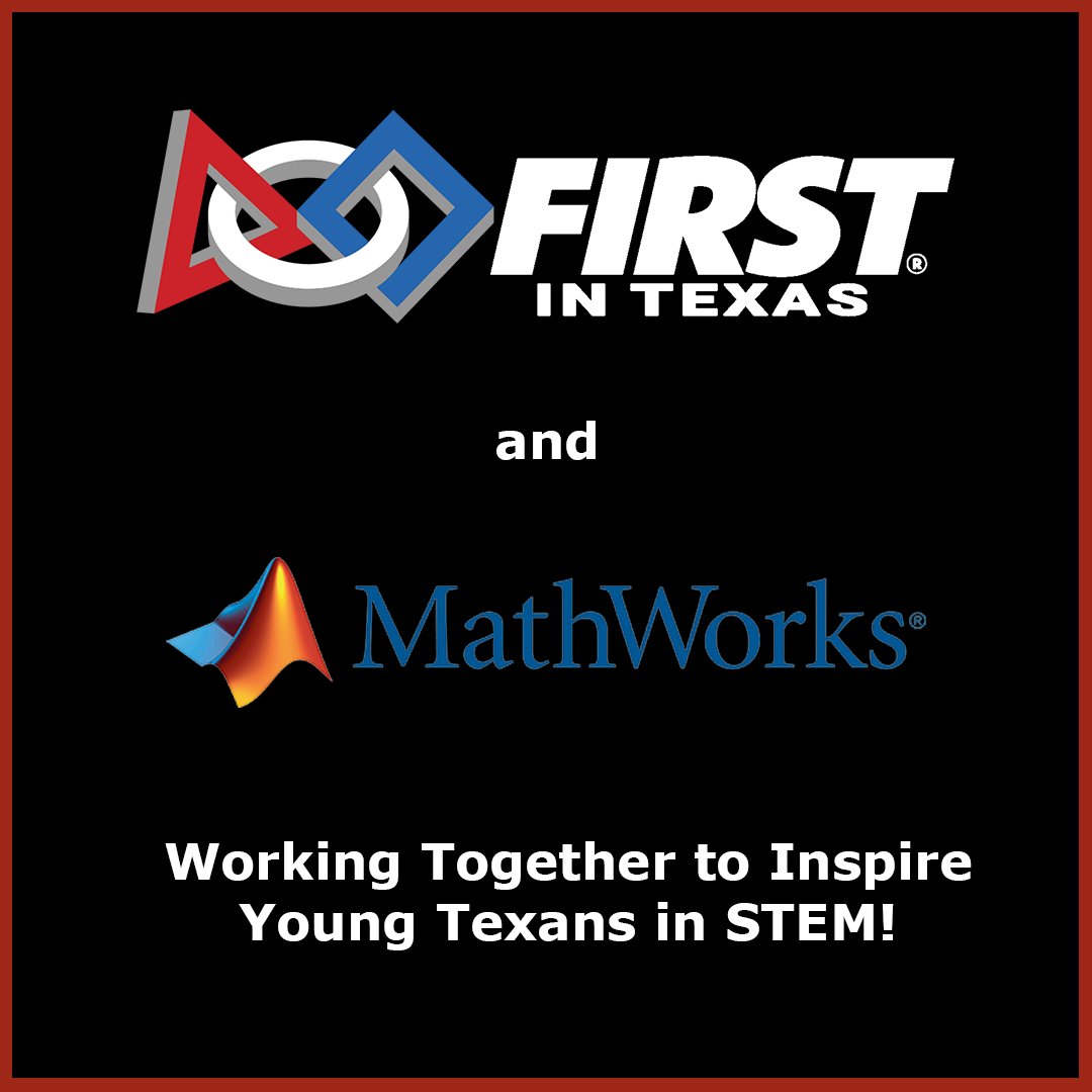 FIRSTinTexas's tweet image. FIRST in Texas announces a new partnership with MathWorks. Working together, we will be hosting office hours with MathWorks engineers to support rural and underserved teams!  Stay tuned for more information! #WeAreFIRST #MathWorks #Texas #MachineLearning