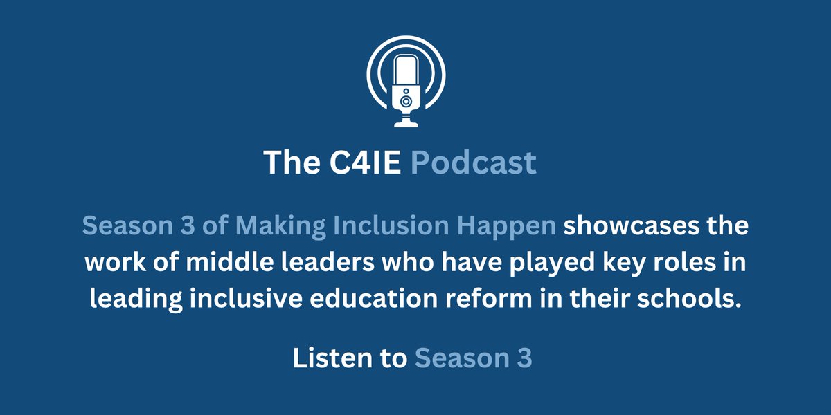 Season 3 of #MakingInclusionHappen is here! Middle leaders championing #InclusiveEducation take the spotlight. 🌟 Join guest hosts Assoc. Prof. Jill Willis, Prof. Linda Graham, &amp; Haley Tancredi. Listen now: research.qut.edu.au/c4ie/podcast-s…