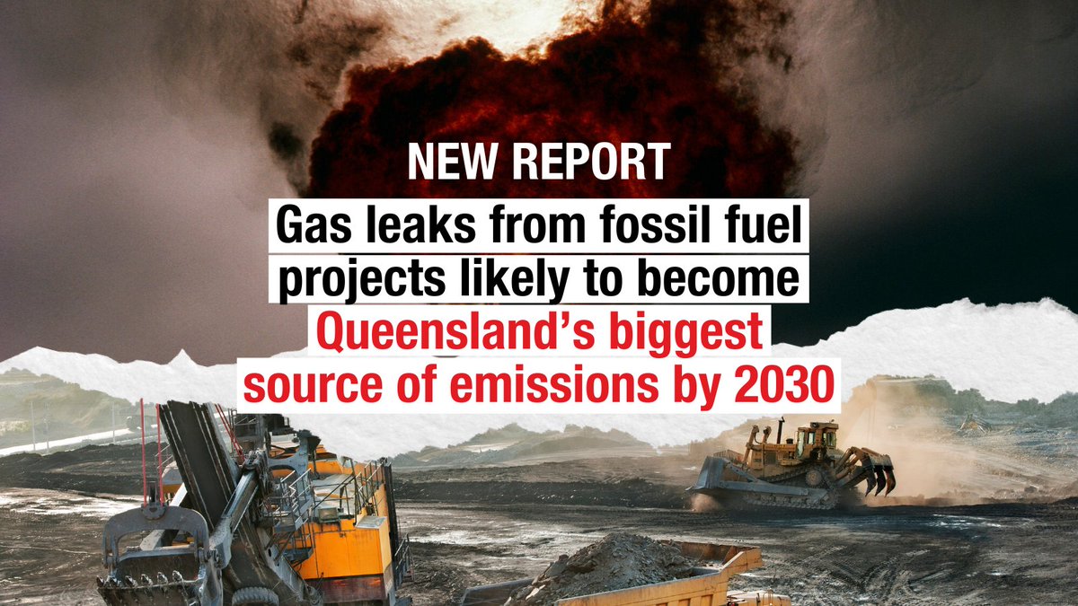 Our latest report, released alongside <a href="/LockTheGate/">Lock the Gate</a>, found that fugitive emissions—that’s gas leaking out of coal &amp; gas extraction sites—will be the largest source of emissions in Queensland by 2030. That’s right, even more than our electricity, agriculture &amp; transport sectors🤯