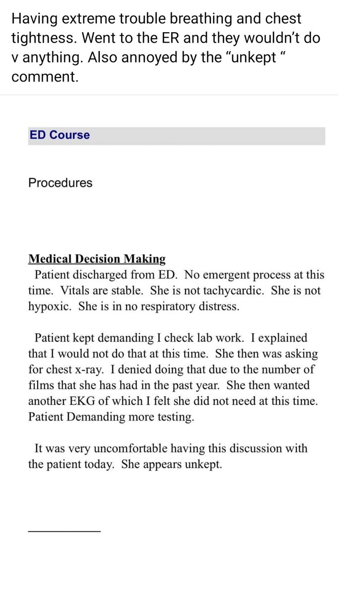 smith_jsbe8786's tweet photo. Wow. This is such an unprofessional comment to make about a patient. I feel bad for this person. She read the notes and was like wtf?! @RyanMarino @acweyand @alisadoc1 @AshleyGWinter @DrCanuckMD @quality_nguyen @KarenPercy1 https://t.co/14saxtWGLK