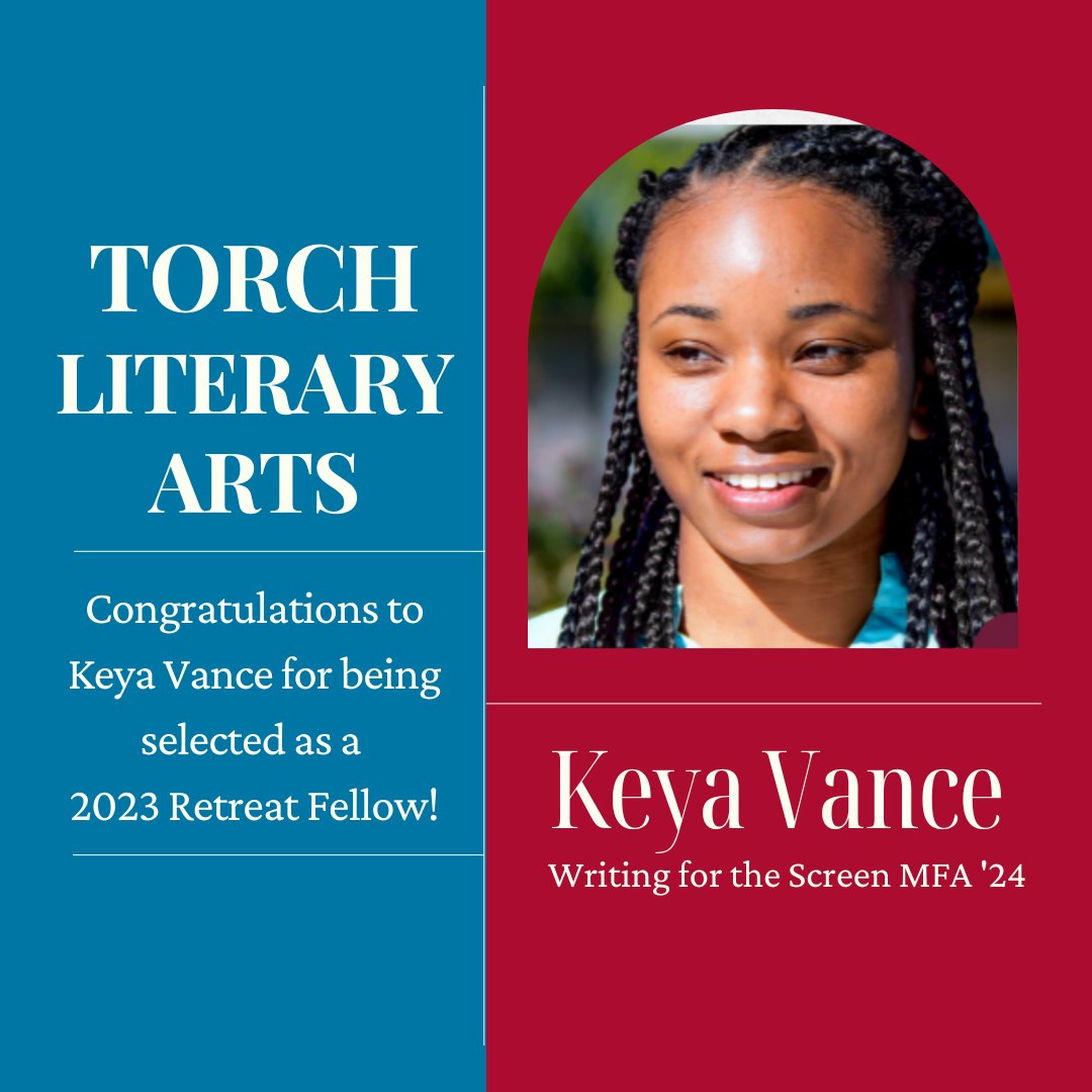 Congratulations to Keya Vance '24 on her selection as a Fellow for the 2023 @torchlitarts retreat! torchliteraryarts.org/post/announcin…