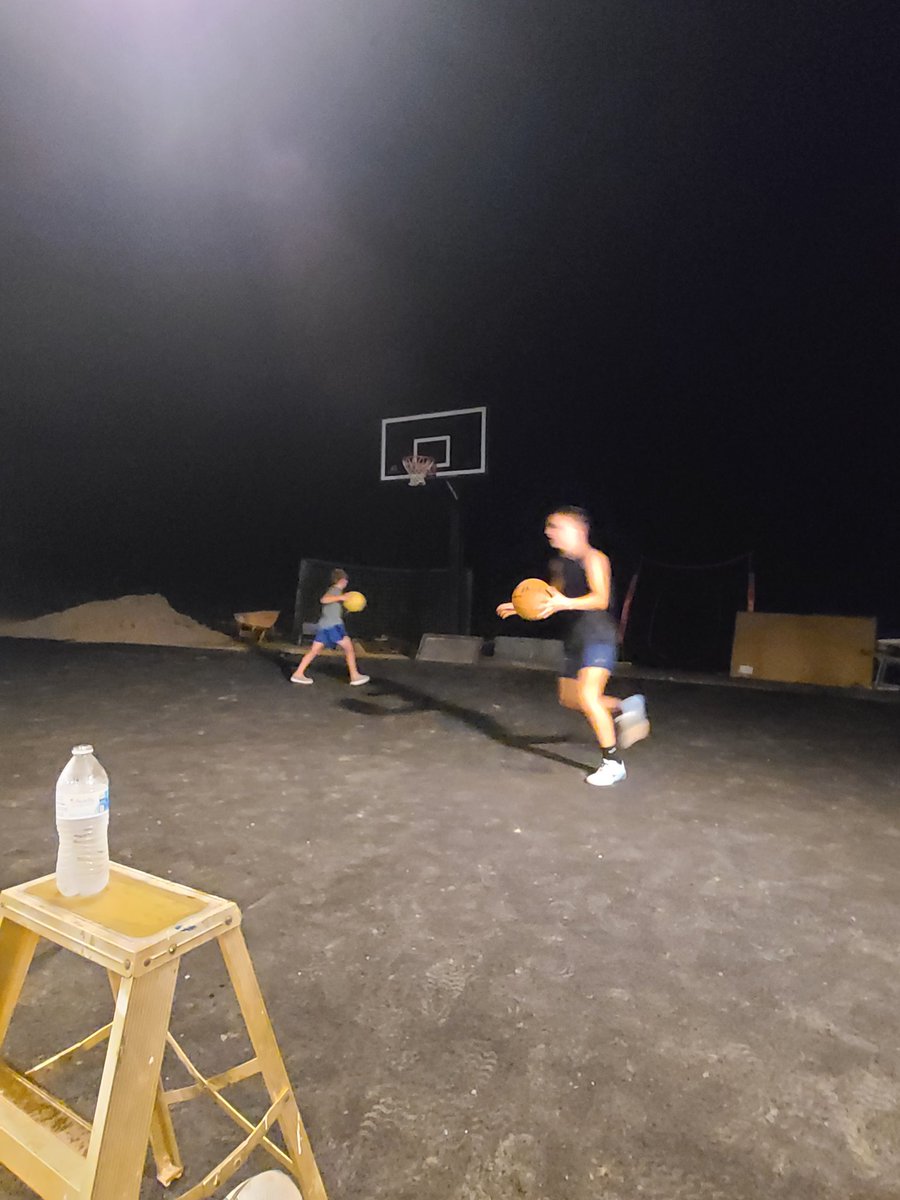 "Little" Gerry picked out this hoop 29 months ago.  29 months later after buying land, building a house and waiting for the driveway to be installed, project complete!  He drained the ceremonial first shot.