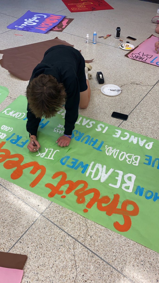 2027Athens's tweet photo. Class of 2027 had a great time at their first poster party!! They worked very hard to make posters for HOCO week https://t.co/aAVuUCcVOj