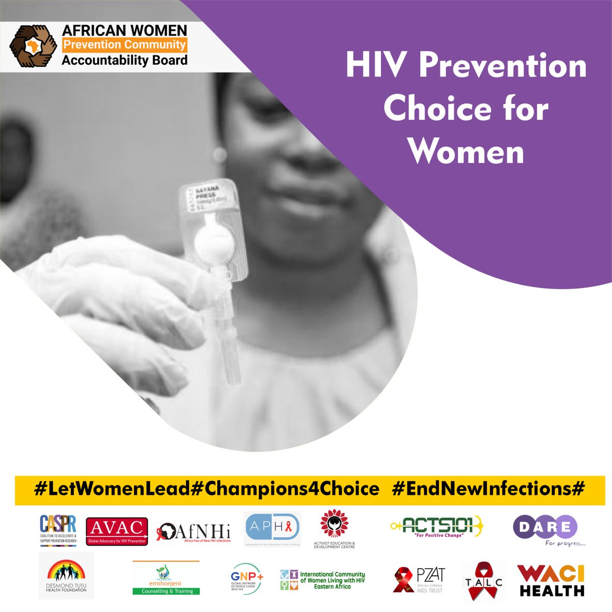 #Champions4Choice Empower women with choice by providing an array of effective accessible biomedical options that they can control #EndNewInfections #ChoiceManifesto @UNAIDS @HIVpxresearch @apha_sa @USAmbGHSD @UNITAID @DTHF_SA @ICWEastAfrica @WACIHealth