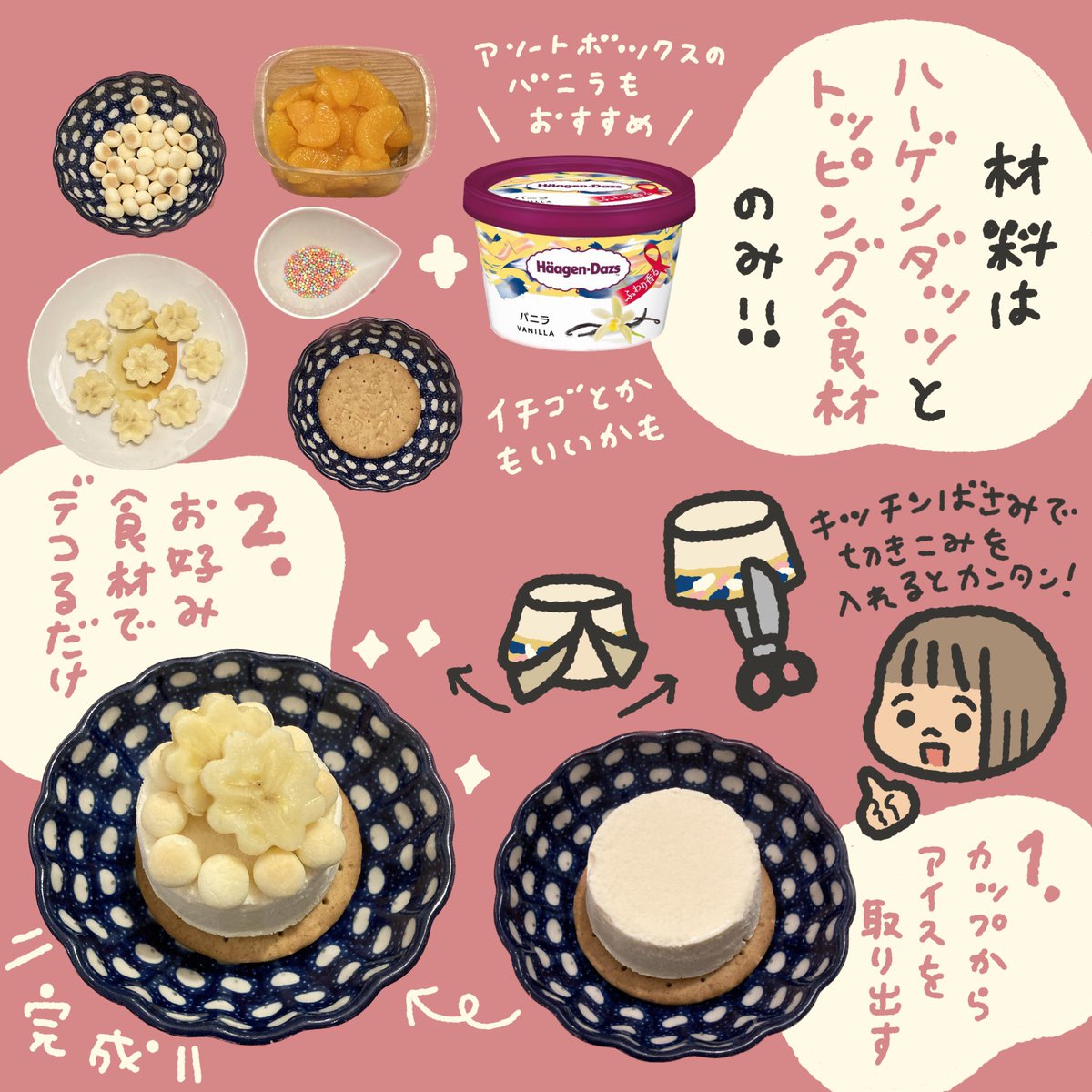 ハーゲンダッツデビューをケーキにして楽しみましたー🩷

https://t.co/btf8uon6aK 
