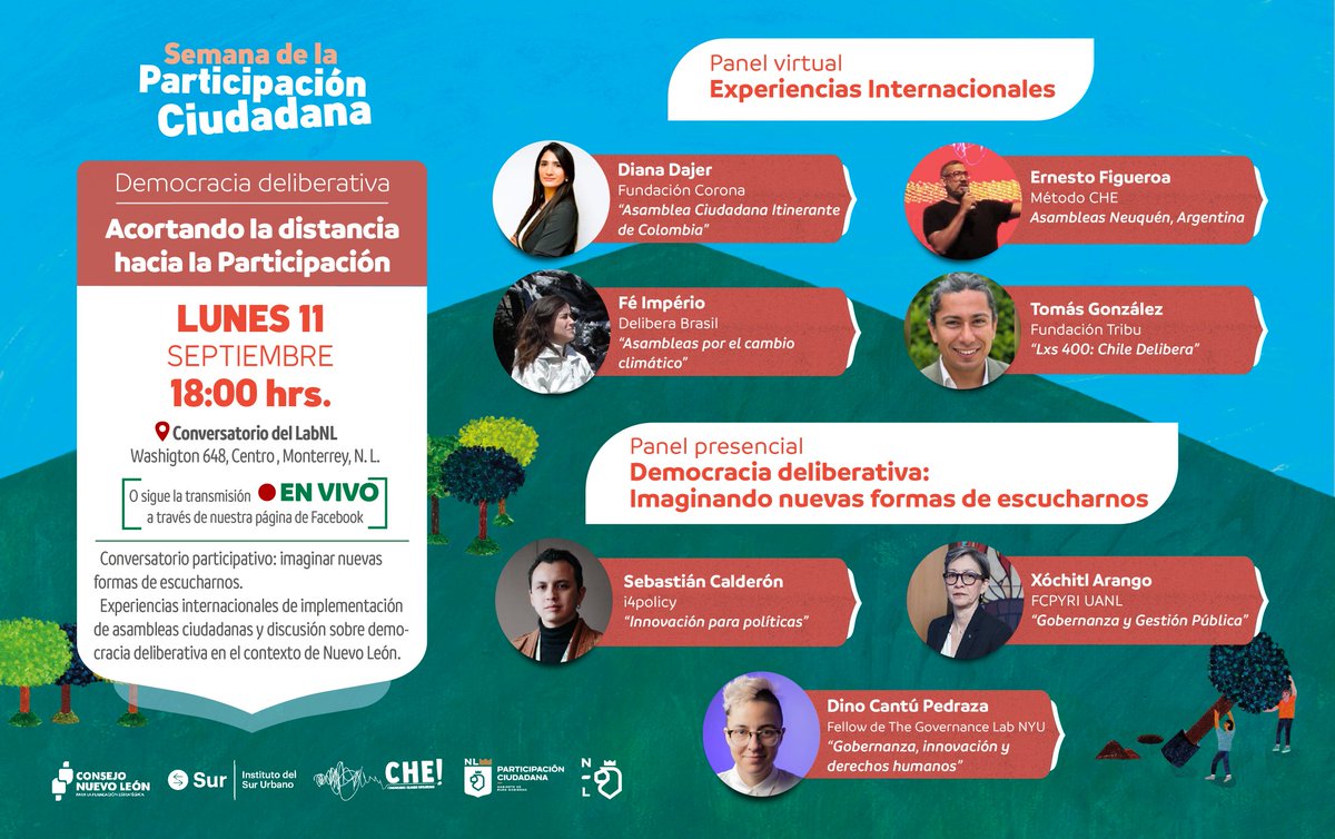 Andrés Barrios Arenas (@huampoyotl) on Twitter photo El próximo lunes vamos a tener un evento que se antoja nos vuele la cabeza sobre nuevas formas de hacer democracia.
Si están en MTY les vemos en <a href="/labnuevoleon/">LABNL Lab Cultural Ciudadano</a> a las 18:00 horas, si no, lo pueden seguir en vivo en el Facebook de la <a href="/SParticipa_NL/">Secretaría de Participación Ciudadana NL</a>
#ParticiparNosCambia 🤓 El próximo lunes vamos a tener un evento que se antoja nos vuele la cabeza sobre nuevas formas de hacer democracia.
Si están en MTY les vemos en <a href="/labnuevoleon/">LABNL Lab Cultural Ciudadano</a> a las 18:00 horas, si no, lo pueden seguir en vivo en el Facebook de la <a href="/SParticipa_NL/">Secretaría de Participación Ciudadana NL</a>
#ParticiparNosCambia 🤓