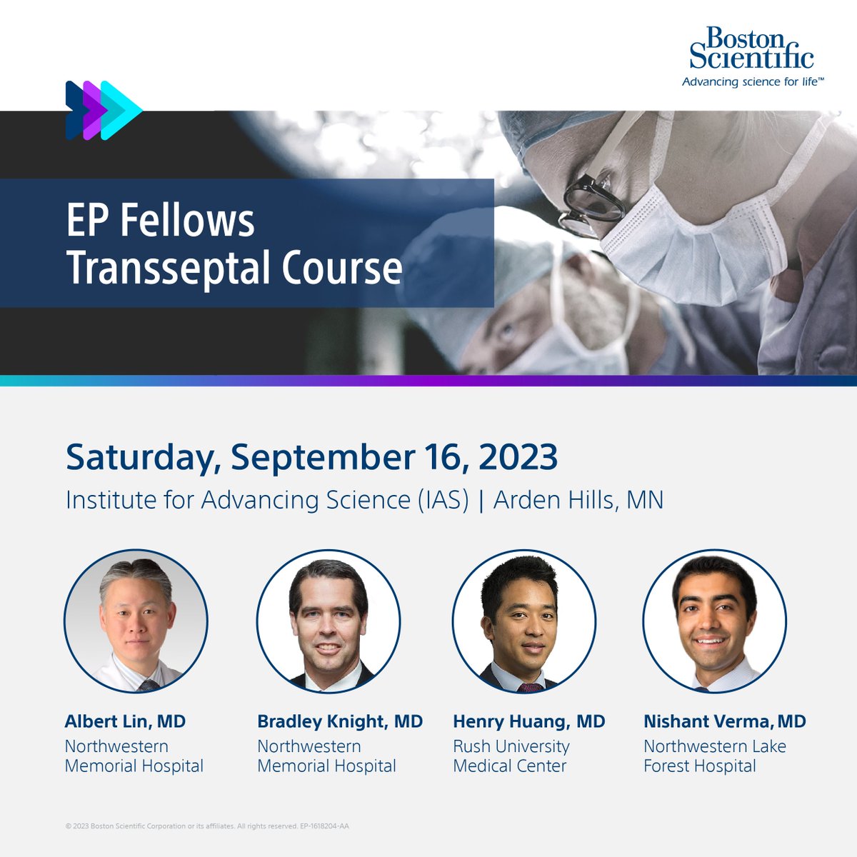 Join us in Minneapolis on 9/15-9/16 for a BSCI sponsored meeting on transseptal catheterization, cardiac anatomy, ICE, LAAO and much more. @NishantVermaMD @DrBradleyKnight @hhuang123