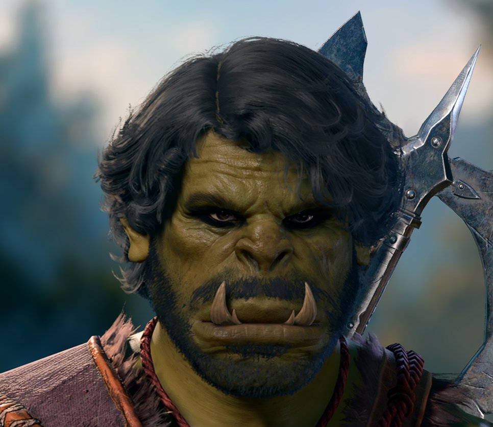 My husband's orc looks like @IamLuisGuzman 

#bauldersgate3 
#luisguzman
#latinopride

@squidbee