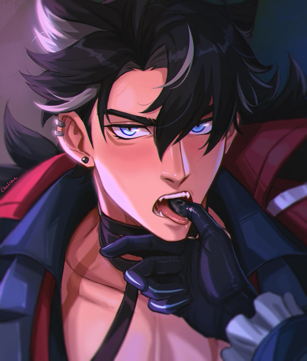 Chalseu_D's tweet photo. don't worry he doesn't bite... unless you want him to 😌     #GenshinImpact #Wriothesley https://t.co/w2YJ5iYG0t
