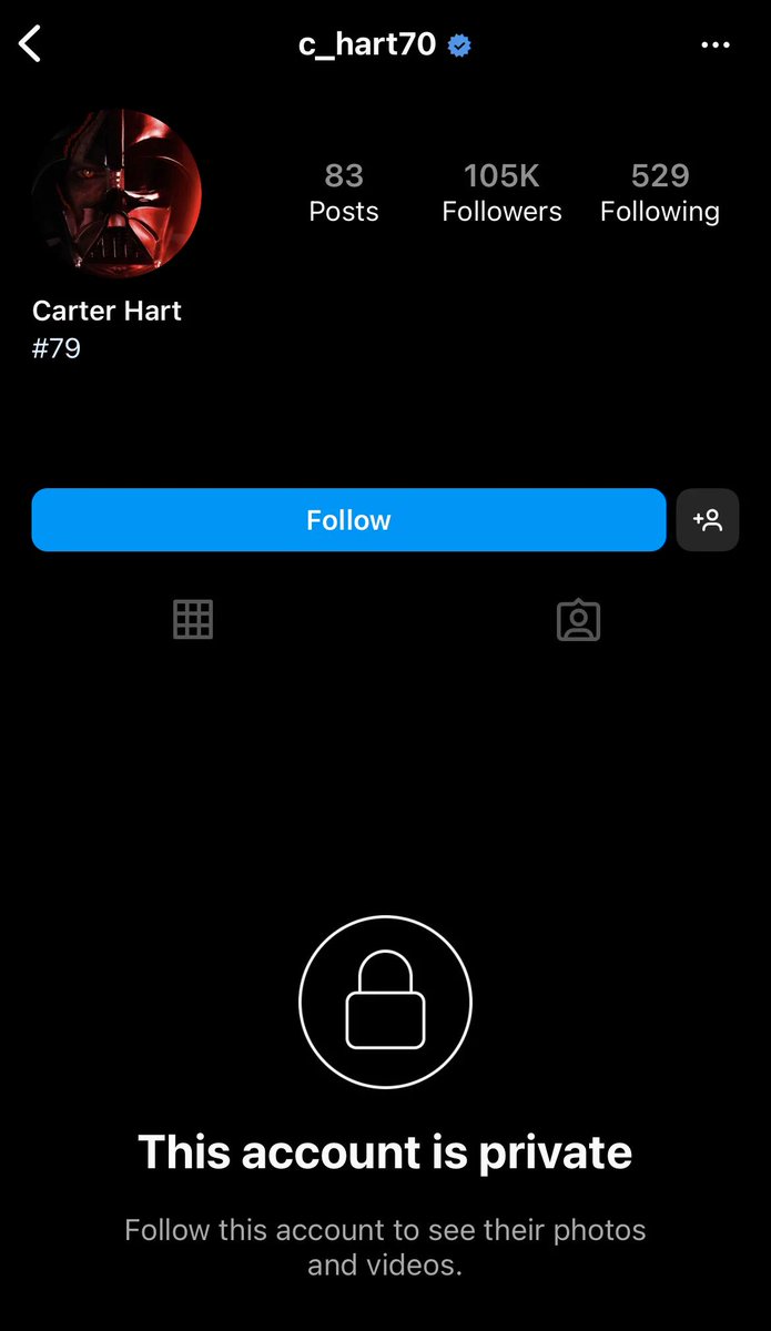 CrossingBroad's tweet photo. Carter Hart's IG is now private and has all mention of the Flyers removed 🤔

(via @mandyrose22) https://t.co/KmRmejqOMv