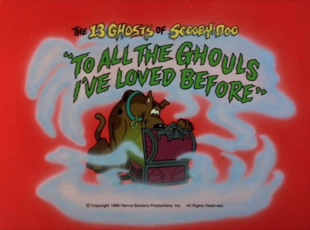 ScoobyandCam's tweet photo. Happy 38th Anniversary to “To All the Ghouls I've Loved Before”. This is episode 1, season 1 of “The 13 Ghosts of Scooby-Doo!”. This series first aired on September 7th, 1985.
#ScoobyDoo #13GhostsofScoobyDoo #Daphne #FlimFlam #ScrappyDoo #Shaggy #VincentVanGhoul #ChestofDemons https://t.co/1AZAM56TGu