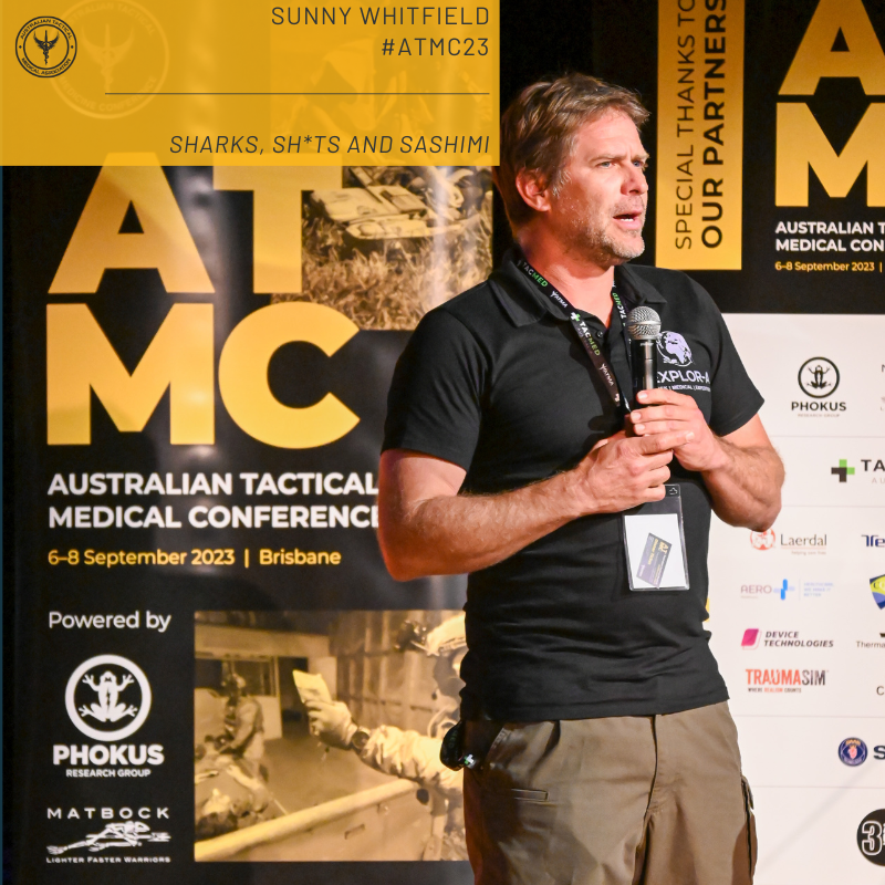 Sunny Whitfield delved into the world of expedition medicine but more specifically working with shark researchers throughout the world and the unique medical challenges that entails! #ATMC23