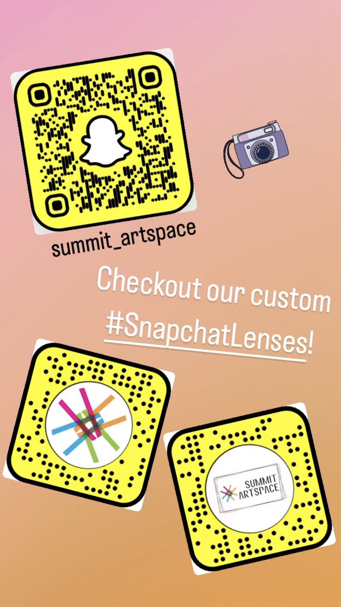 Summit_Artspace's tweet photo. We’re THRILLED to announce the #launch of our BRAND. NEW. #SNAPCHAT LENSES – just in time for the #AkronArtWalk tomorrow!!! 👻 

To try out the lenses for yourself, head over to our Snapchat! 
👻  Handle: summit_artspace 
👻  URL: https://t.co/fKRhdR3UPY 
👻  Scan our #Snapcodes https://t.co/1imrqP21kO