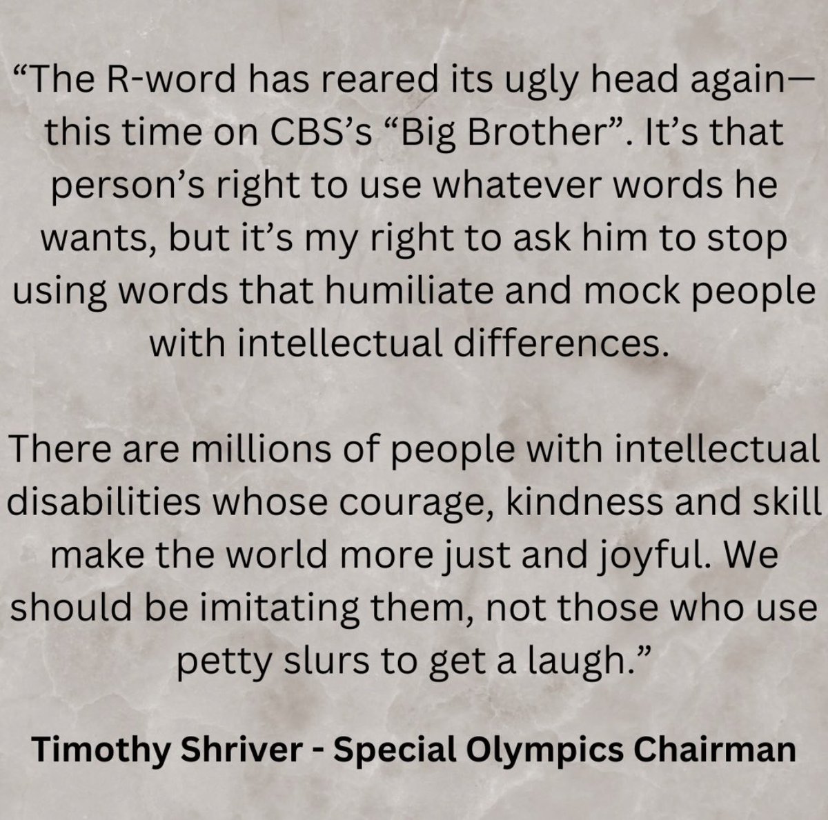 Growing up my brother Denny was often called the R-word. It caused him a lot of pain, suffering, and many tears. My hope is that the R-word will go away and never again hurt people with intellectual disabilities. #WordsMatter #KindnessMatters #InclusionMatters