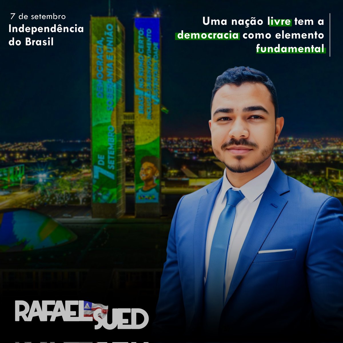 RafaelSuedBA's tweet photo. Uma nação livre tem a democracia com elemento fundamental!

🇧🇷 7 de setembro - Independência do Brasil https://t.co/NbvzwcLgId