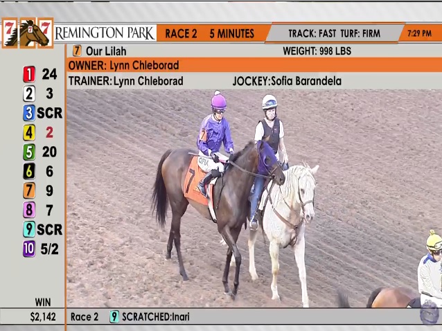 rebelsart's tweet photo. Excellent riding by Sofia Barandela @Sofia_Barandela tonight at Remington Park @RemingtonPark‼️🏇
🥈#5 Lastcallforalcohol (12-1)
🥈#7 Our Lilah (9-2)
#goodrides #workhard #dedicated #remingtonpark #Oklahoma #HorseRacing @TVG @FanTackCo @thedaleday https://t.co/HBvqoz0mdK