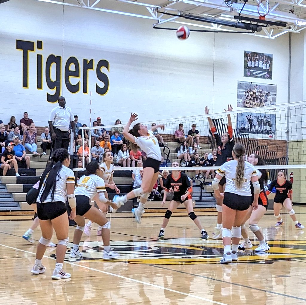 OakvilleBoysVB's tweet image. All three teams of @OakvilleGirlsVB won tonight against Webster Groves! #programsweep @BCzuppon @MrsMueller4 @OHS_Tigers