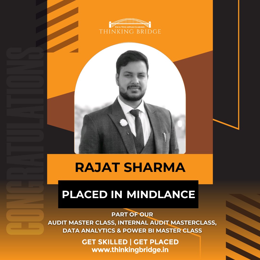 thinkingbridge_'s tweet photo. Congratulations, Rajat Sharma, on your impressive achievement of being selected by Mindlance!🤩

Your hard work and dedication have paid off 🎯

Team Thinkingbridge wishes you all the best for this exciting new opportunity.🥳

#thinkingbridge #audit #auditing #mindlance #ca https://t.co/okRzo5RTeg